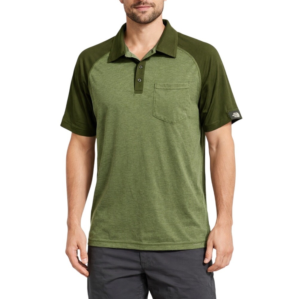 The North Face Men's Olive Green Two-Tone Polo‎